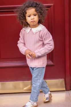 Tartine et Chocolat Pull Eglantine col broderie anglaise| Cardigans - Pulls - Sweats