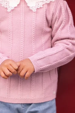 Tartine et Chocolat Pull Eglantine col broderie anglaise| Cardigans - Pulls - Sweats