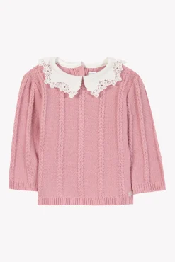 Tartine et Chocolat Pull Eglantine col broderie anglaise| Cardigans - Pulls - Sweats