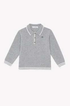 Tartine et Chocolat Pull Gris chiné col pointu|Enfant Pulls - Gilets - Sweats