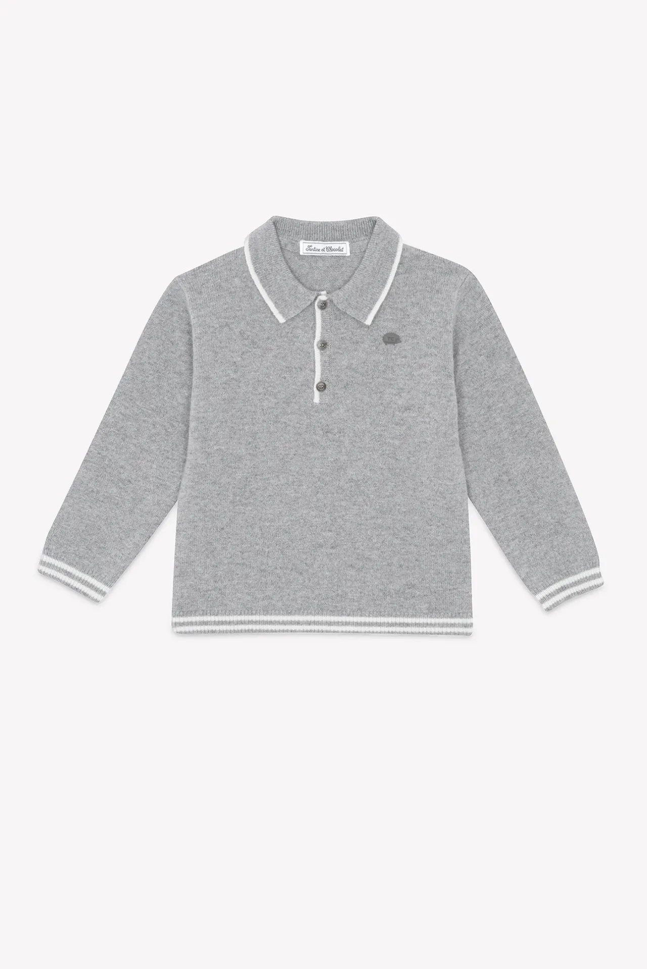 Tartine et Chocolat Pull Gris chiné col pointu|Enfant Pulls - Gilets - Sweats