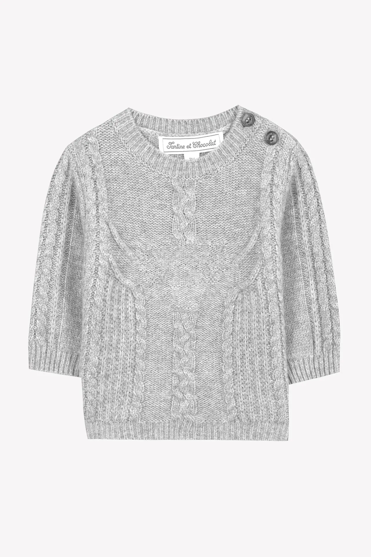 Tartine et Chocolat Pull Gris chiné signature TC| Pulls - Gilets - Sweats