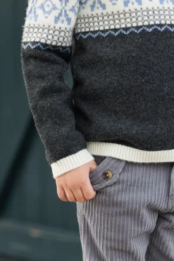 Tartine et Chocolat Pull Gris foncé chiné motif jacquard|Enfant Pulls - Gilets - Sweats