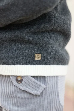 Tartine et Chocolat Pull Gris foncé chiné motif jacquard|Enfant Pulls - Gilets - Sweats