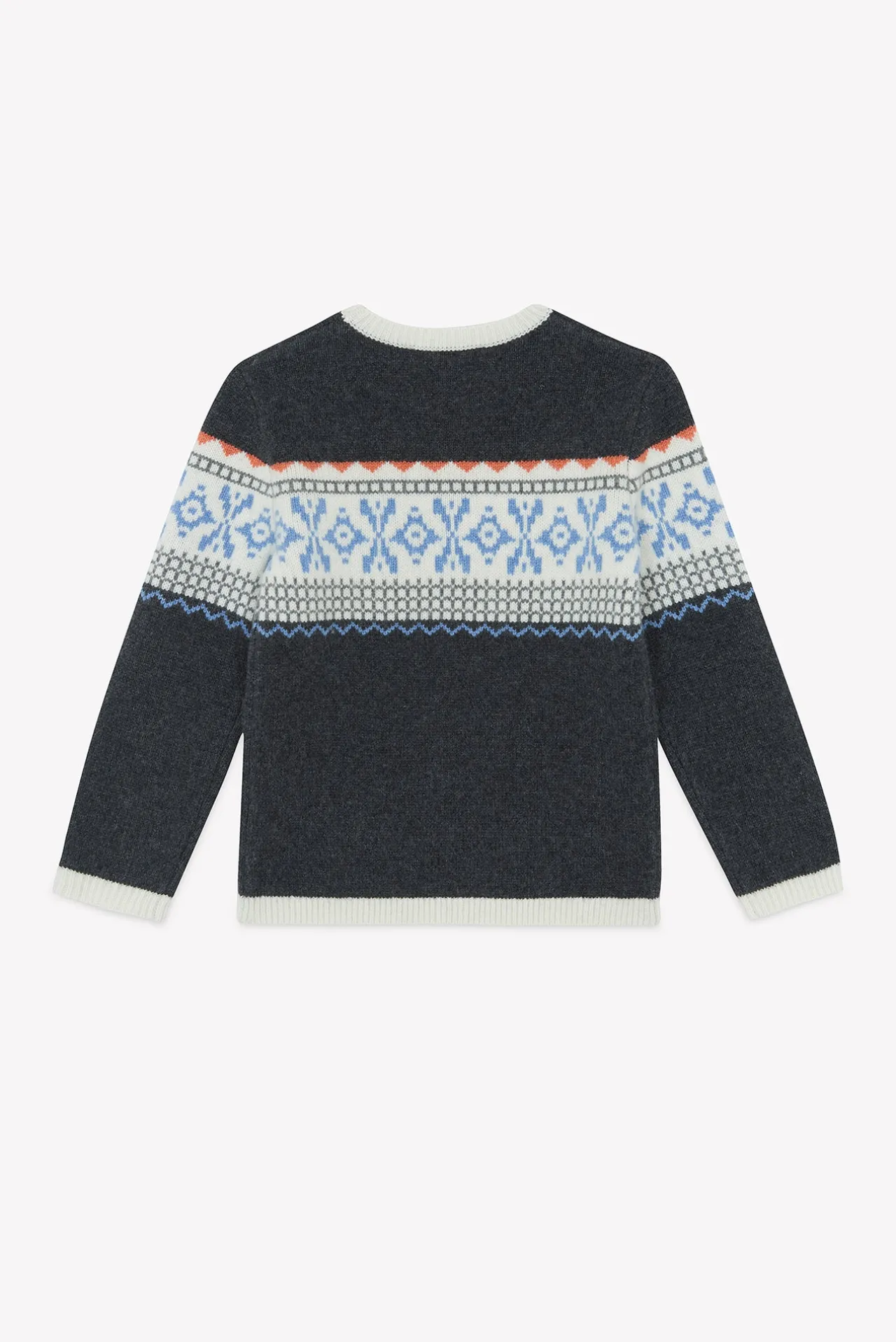 Tartine et Chocolat Pull Gris foncé chiné motif jacquard|Enfant Pulls - Gilets - Sweats