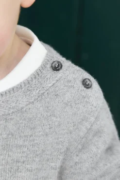 Tartine et Chocolat Pull Gris chiné illustration robot| Pulls - Gilets - Sweats