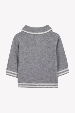 Tartine et Chocolat Pull Gris chiné col pointu| Pulls - Gilets - Sweats