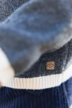 Tartine et Chocolat Pull Gris foncé chiné motif jacquard| Pulls - Gilets - Sweats