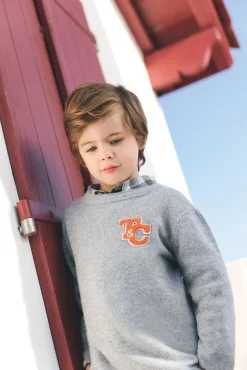 Tartine et Chocolat Pull Gris chiné laine signature TC|Enfant Pulls - Gilets - Sweats
