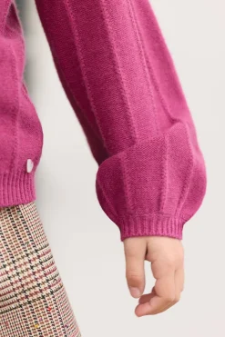 Tartine et Chocolat Pull Magenta col volanté|Enfant Cardigans - Pulls - Sweats