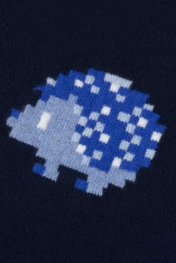 Tartine et Chocolat Pull Marine illustration hérisson pixel| Pulls - Gilets - Sweats