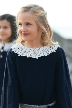 Tartine et Chocolat Pull Marine col volanté|Enfant Cardigans - Pulls - Sweats