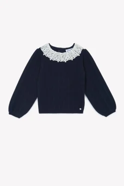 Tartine et Chocolat Pull Marine col volanté|Enfant Cardigans - Pulls - Sweats