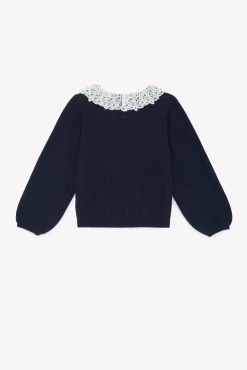 Tartine et Chocolat Pull Marine col volanté|Enfant Cardigans - Pulls - Sweats