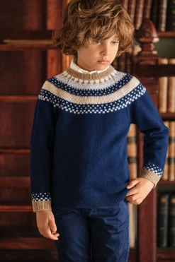 Tartine et Chocolat Pull Marine motif jacquard|Enfant Pulls - Gilets - Sweats