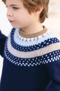 Tartine et Chocolat Pull Marine motif jacquard|Enfant Pulls - Gilets - Sweats