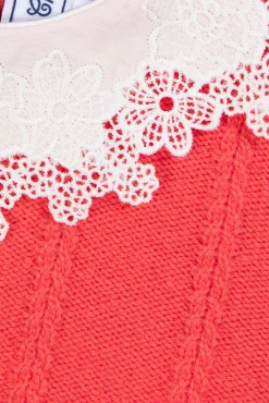 Tartine et Chocolat Pull Praline col broderie anglaise| Cardigans - Pulls - Sweats