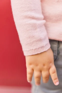 Tartine et Chocolat Pull Rose pâle broderie fleurs| Cardigans - Pulls - Sweats