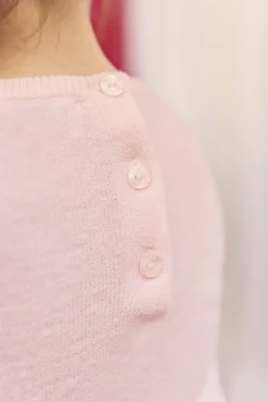 Tartine et Chocolat Pull Rose pâle broderie fleurs| Cardigans - Pulls - Sweats