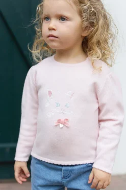 Tartine et Chocolat Pull Rose pâle illustration chat| Cardigans - Pulls - Sweats