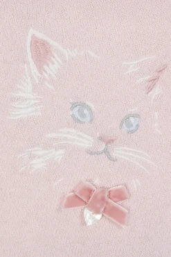 Tartine et Chocolat Pull Rose pâle illustration chat| Cardigans - Pulls - Sweats