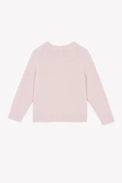 Tartine et Chocolat Pull Rose poudré illustration flocon|Enfant Cardigans - Pulls - Sweats