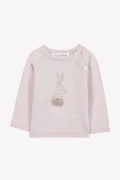 Tartine et Chocolat Pull Rose pâle broderie lapin| Cardigans - Gilets
