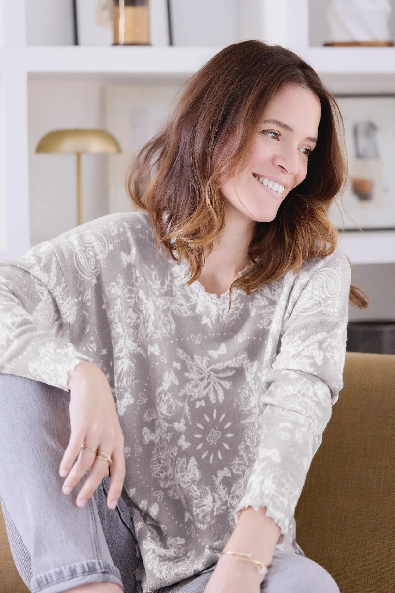 Tartine et Chocolat Pull Femme Taupe Kujten x|Enfant Cardigans - Pulls - Sweats