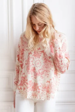 Tartine et Chocolat Pull Femme Rose Kujten x|Enfant Cardigans - Pulls - Sweats