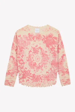 Tartine et Chocolat Pull Femme Rose Kujten x|Enfant Cardigans - Pulls - Sweats