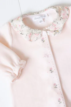 Tartine et Chocolat Pyjama Velours rose pâle imprimé fleuri jardin hivernal| Jardin Hivernal|Pyjamas - Bonnets