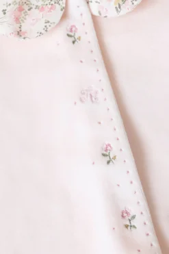 Tartine et Chocolat Pyjama Velours rose pâle imprimé fleuri jardin hivernal| Jardin Hivernal|Pyjamas - Bonnets