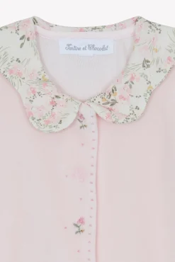Tartine et Chocolat Pyjama Velours rose pâle imprimé fleuri jardin hivernal| Jardin Hivernal|Pyjamas - Bonnets