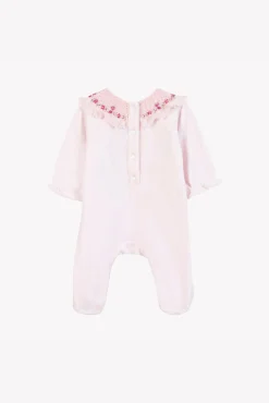 Tartine et Chocolat Pyjama Rose pâle col broderies fleurs| Pyjamas|Pyjamas