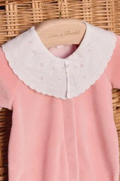 Tartine et Chocolat Pyjama Pêche velours broderies| Pyjamas|Pyjamas