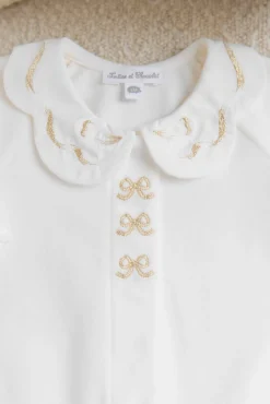 Tartine et Chocolat Pyjama Ecru velours nœuds| Pyjamas|Pyjamas