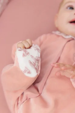 Tartine et Chocolat Pyjama Rose en velours imprimé inspiration Toile de jouy| Pyjamas - Bonnets|Toile De Jouy Rose