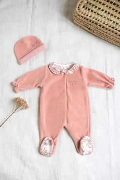Tartine et Chocolat Pyjama Rose en velours imprimé inspiration Toile de jouy| Pyjamas - Bonnets|Toile De Jouy Rose