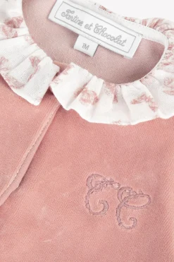 Tartine et Chocolat Pyjama Rose en velours imprimé inspiration Toile de jouy| Pyjamas - Bonnets|Toile De Jouy Rose