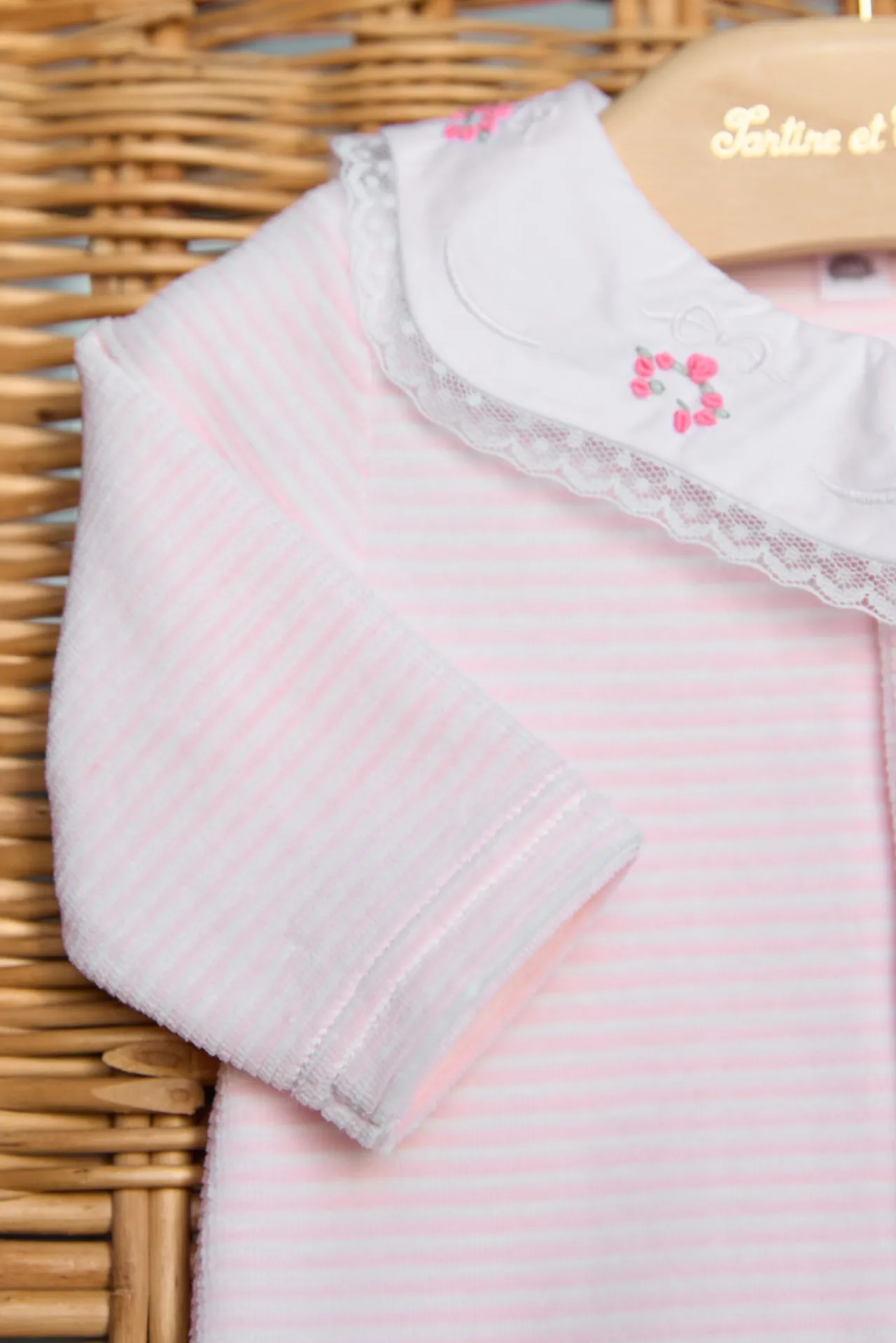 Tartine et Chocolat Pyjama Rose pâle à rayures| Pyjamas|Pyjamas