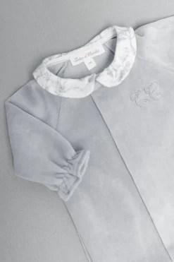 Tartine et Chocolat Pyjama Gris en velours imprimé inspiration toile de jouy| Toile De Jouy Gris|Pyjamas - Bonnets