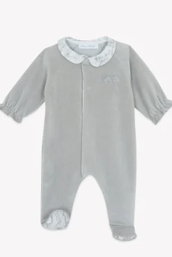 Tartine et Chocolat Pyjama Gris en velours imprimé inspiration toile de jouy| Toile De Jouy Gris|Pyjamas - Bonnets