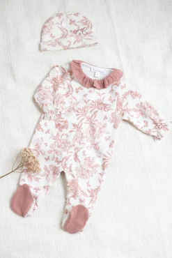 Tartine et Chocolat Pyjama Imprimé inspiration Toile de Jouy| Toile De Jouy Rose|Pyjamas - Bonnets