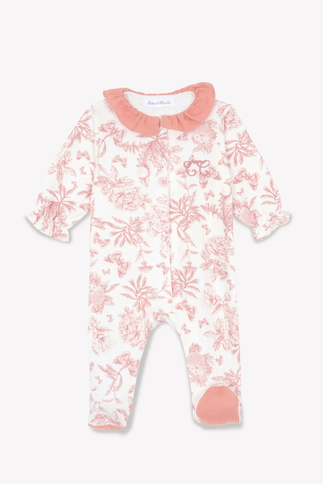 Tartine et Chocolat Pyjama Imprimé inspiration Toile de Jouy| Toile De Jouy Rose|Pyjamas - Bonnets