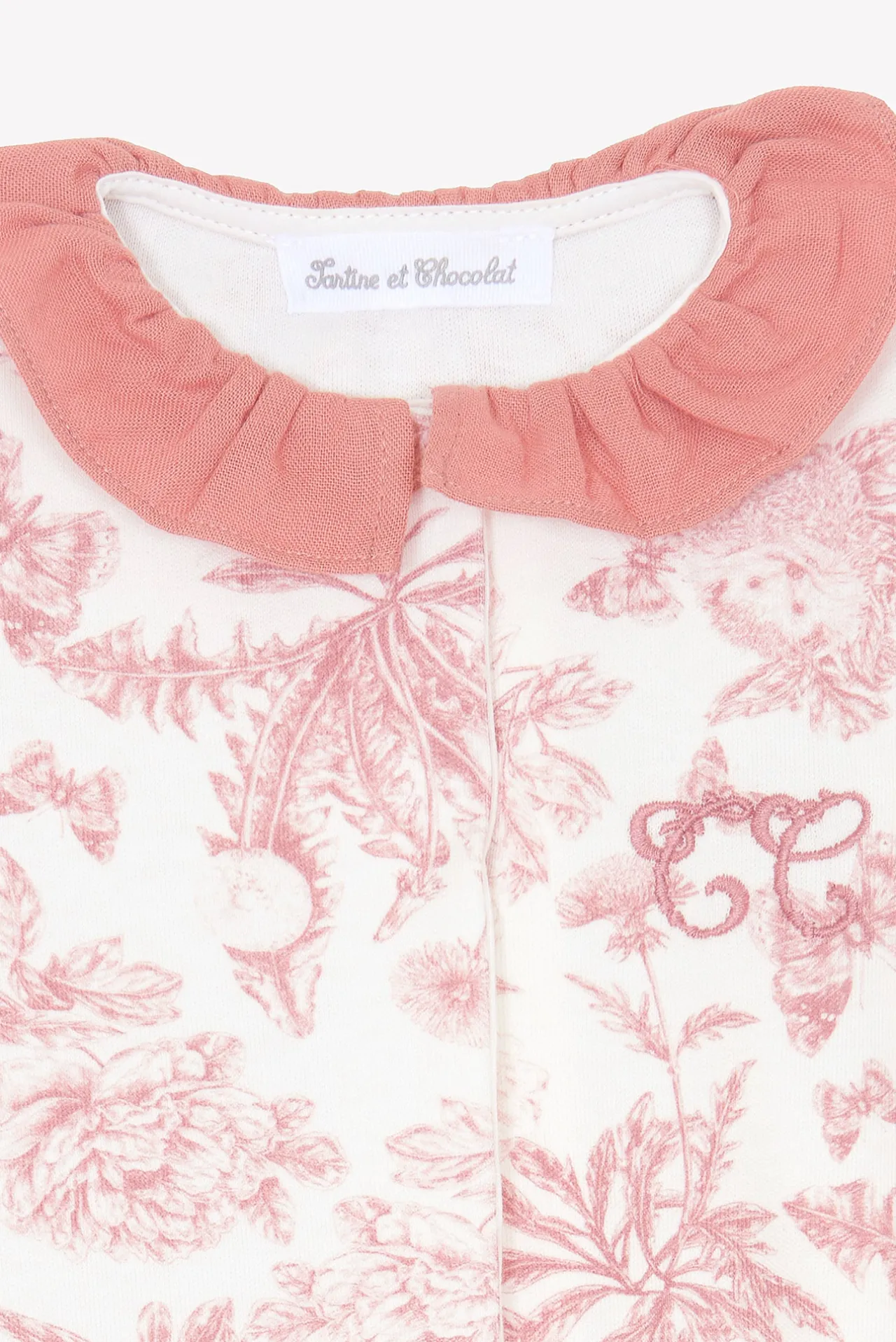 Tartine et Chocolat Pyjama Imprimé inspiration Toile de Jouy| Toile De Jouy Rose|Pyjamas - Bonnets
