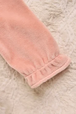 Tartine et Chocolat Pyjama Pêche velours col dentelle| Pyjamas|Pyjamas