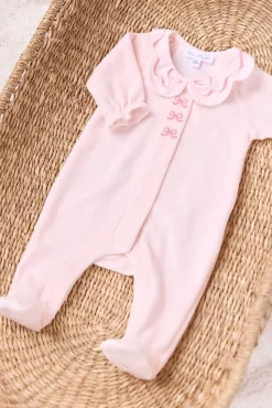 Tartine et Chocolat Pyjama Rose pâle velours nœuds| Pyjamas|Pyjamas
