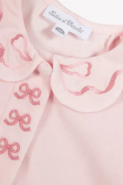 Tartine et Chocolat Pyjama Rose pâle velours nœuds| Pyjamas|Pyjamas