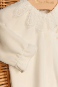 Tartine et Chocolat Pyjama Ecru col velours dentelle| Pyjamas|Pyjamas