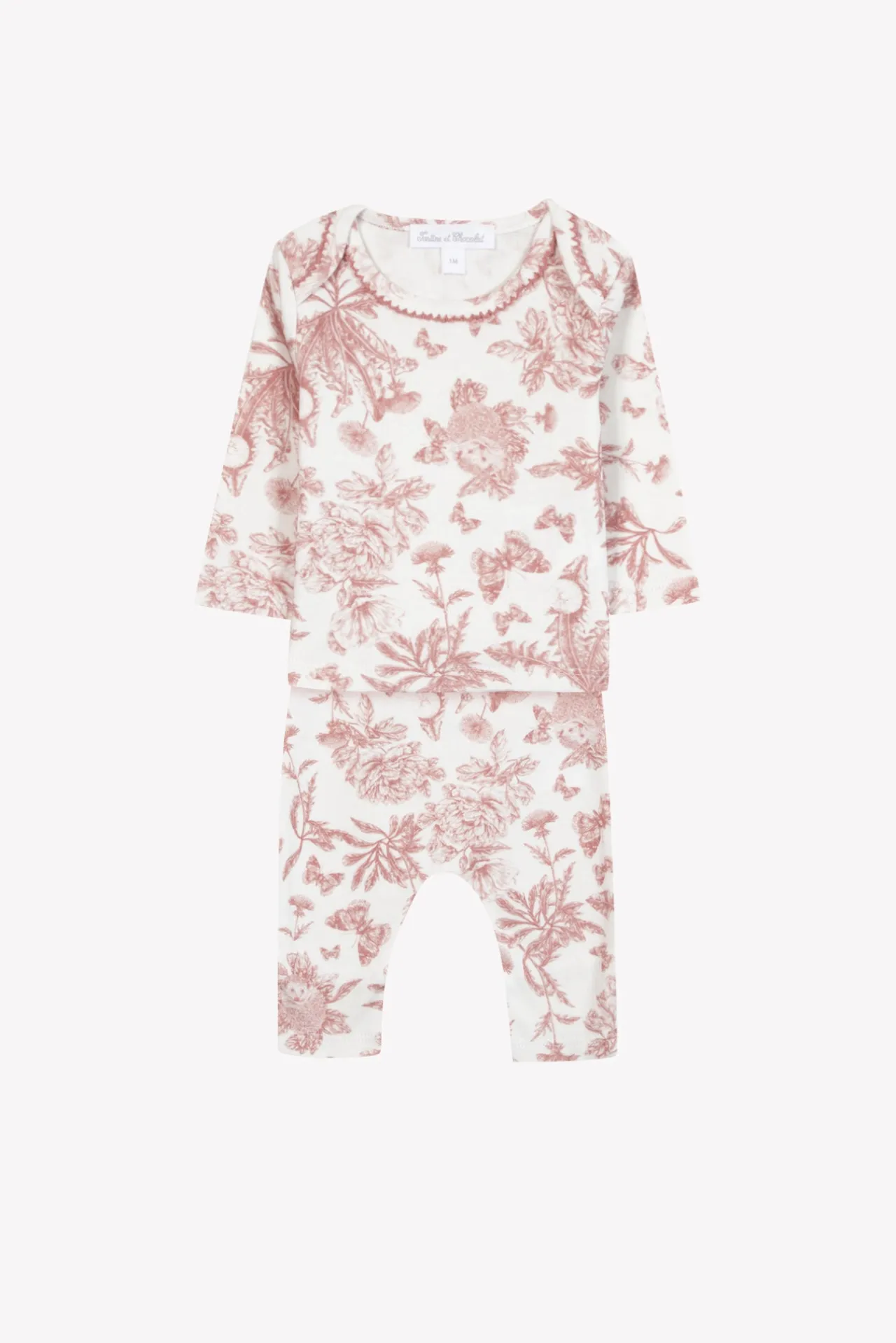 Tartine et Chocolat Pyjama 2 pièces Imprimé inspiration Toile de Jouy rose| Toile De Jouy Rose|Pyjamas - Bonnets